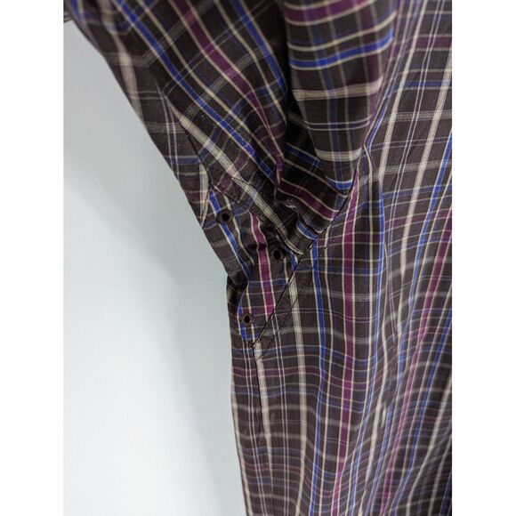 Ariat Pro Series Men's Brown Plaid Checked Button Down Long Sleeve Shirt, XL - Picture 10 of 11